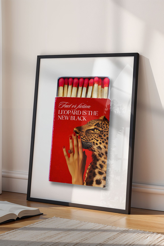 Dopamine Decor Leopard Is The New Black Poster - Siyah Çerçeveli Pop-Art