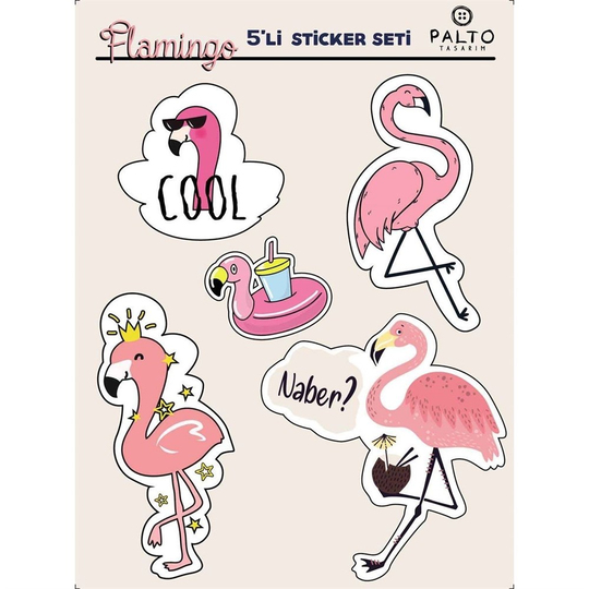 Flamingo 5'li Sticker Seti