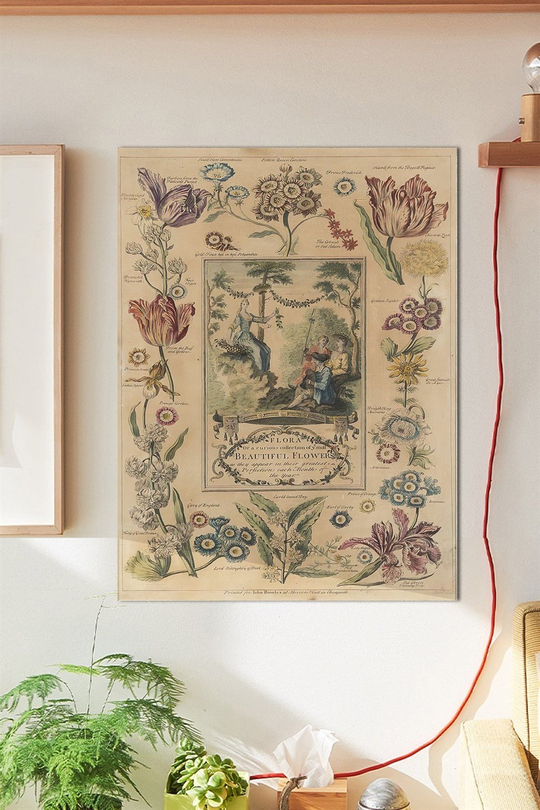 Floral Duvar Posteri Büyük Boy 45x30 Cm