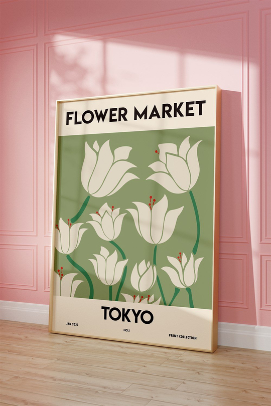 Flower Market Tokyo Tablo, Poster - Çerçevesiz
