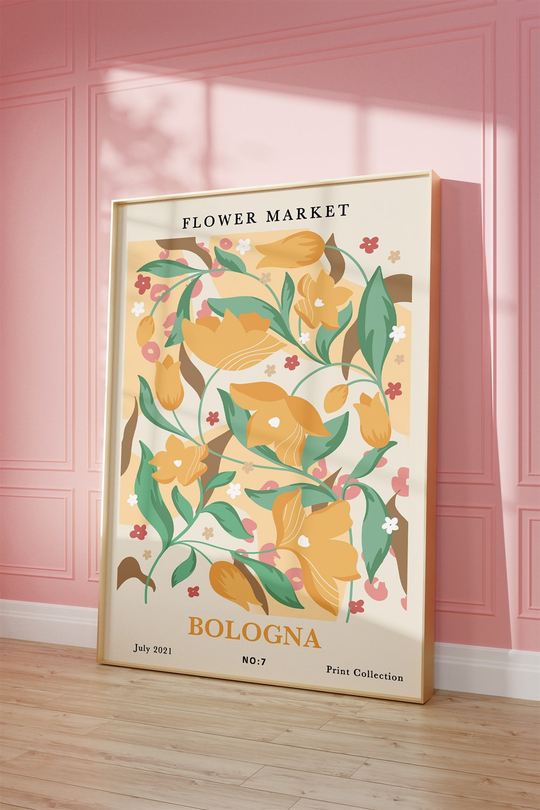 Flower Picasso Bologna 3'lü Tablo, Poster Seti - Çerçevesiz
