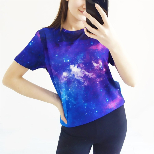 Galaxy Dijital Baskılı Unisex T-shirt