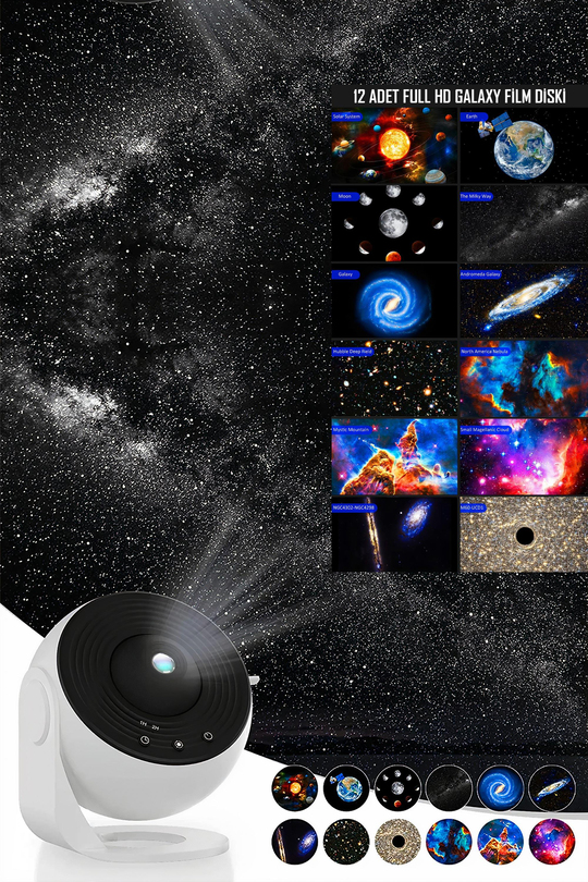 Galaxy Planetaryum Starry Projektör / 12 Diskli