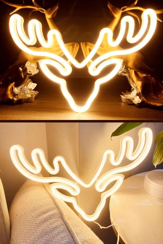 Geyik Neon Duvar Dekoru