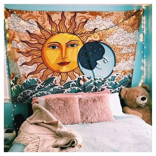 Güneş Ay Dalga Duvar Halısı 70x90 cm