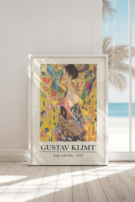 Gustav Klimt Sanat Koleksiyonu: 3'lü Küratörlü Tablo Seti Çerçeveli Renk Seçenekli