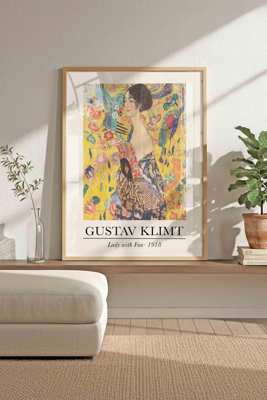 Gustav Klimt Sanat Koleksiyonu: 3'lü Küratörlü Tablo Seti Çerçeveli Renk Seçenekli