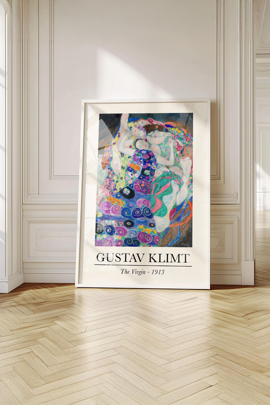 Gustav Klimt Sanat Koleksiyonu: 3'lü Küratörlü Tablo Seti Çerçeveli Renk Seçenekli