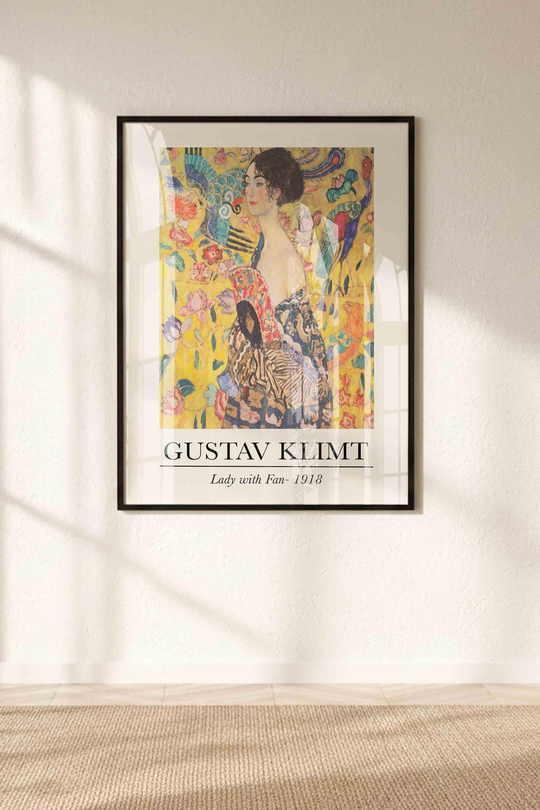 Gustav Klimt Sanat Koleksiyonu: 3'lü Küratörlü Tablo Seti Çerçeveli Renk Seçenekli