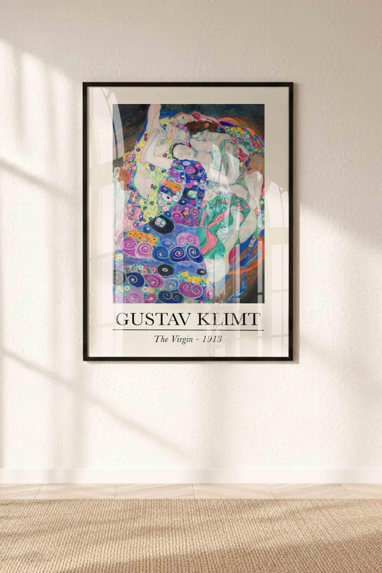 Gustav Klimt Sanat Koleksiyonu: 3'lü Küratörlü Tablo Seti Çerçeveli Renk Seçenekli
