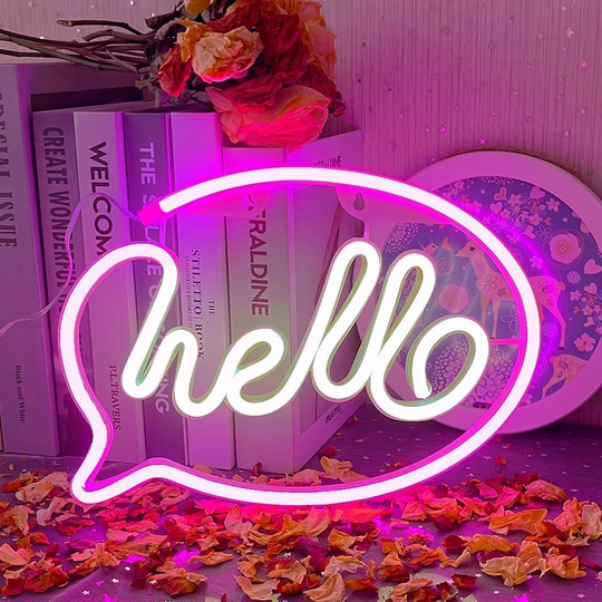 Hello Neon Duvar Dekoru