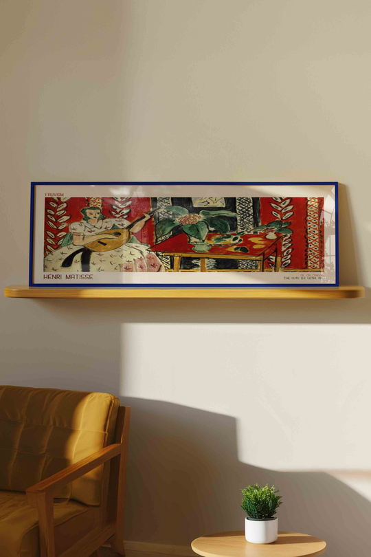 Henri Matisse Ud Çalan Kadın Panoramik Çerçeveli Tablo