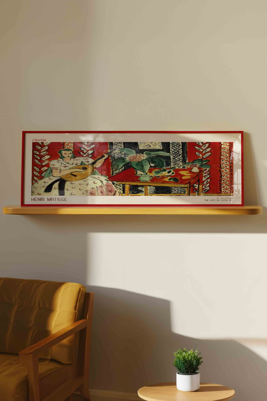 Henri Matisse Ud Çalan Kadın Panoramik Çerçeveli Tablo