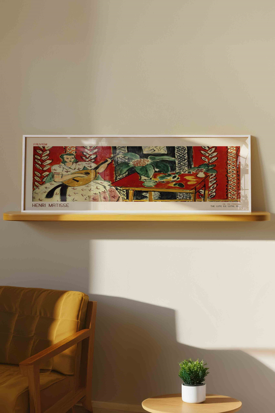 Henri Matisse Ud Çalan Kadın Panoramik Çerçeveli Tablo