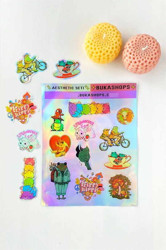 Hologramlı Aesthetic Sticker Seti 4