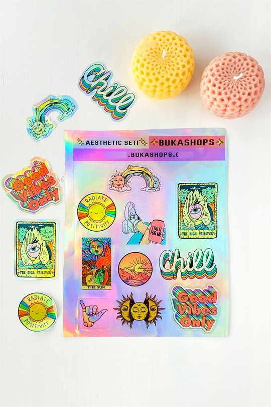 Hologramlı Aesthetic Sticker Seti 5