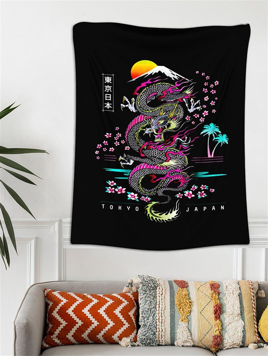 Japanese Dragon/Ejderha Kadife Duvar Halısı 70x100 cm