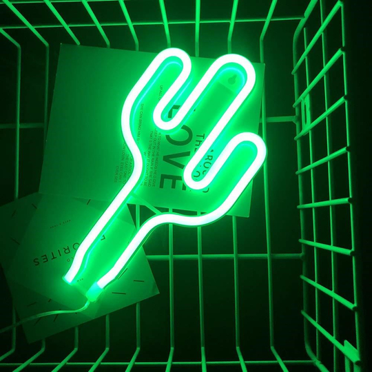 Kaktüs Neon Duvar Dekoru