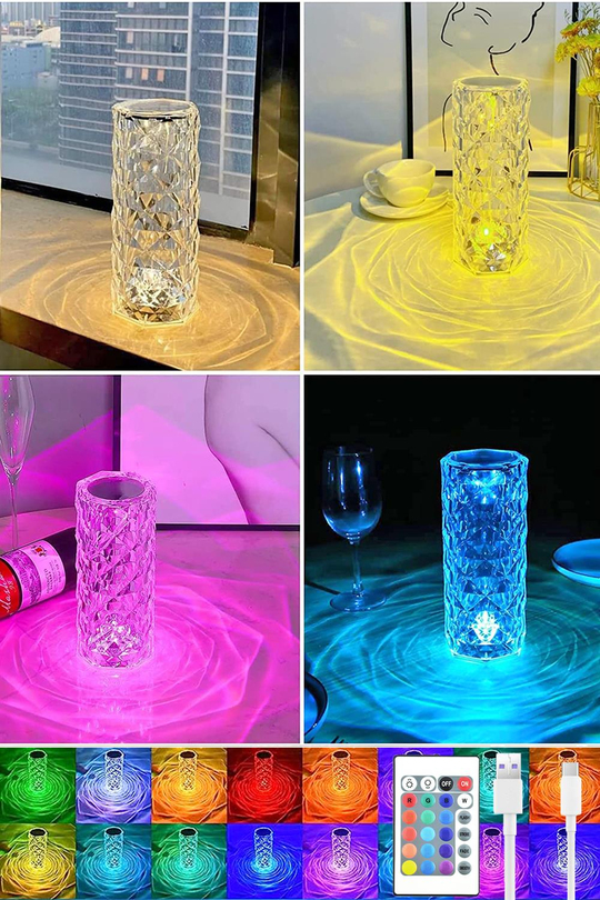 Kristal Dokunmatik Masa Lambası  Rgb Led Usb 