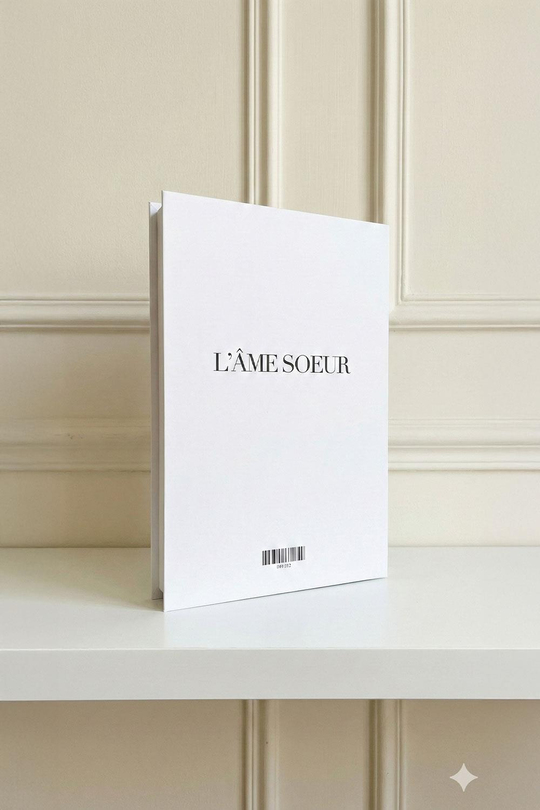 L'Âme Sœur (Ruh Eşi) Temalı Minimalist Dekoratif Kitap Kutu - Line Art Öpücük Desenli ve Romantik Yazılı Gizli Saklama Kutusu