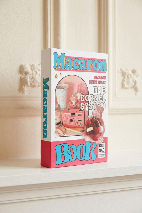 Macaron ve Retro Kamera Temalı Dekoratif Kitap Kutu - 'Sweet Heart' Yazılı Gizli Saklama Kutusu - Genç Odası Dekoru