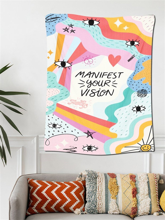 Manifest Your Vision Kadife Duvar Halısı 70x100 cm
