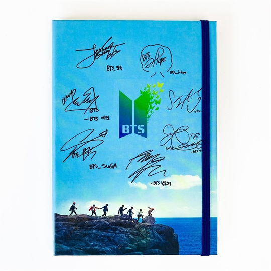 Mavi BTS Defter Lastikli Orta Boy