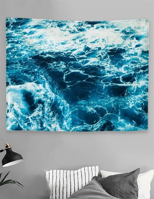 Mavi Dalga Duvar Halısı 70x90 cm