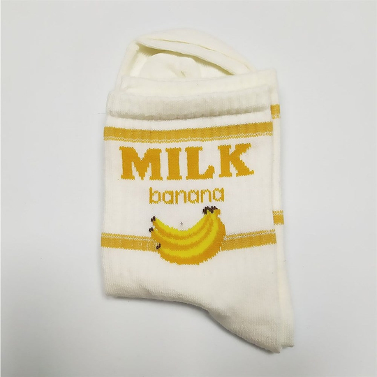 Milk Banana Muz Beyaz Çorap