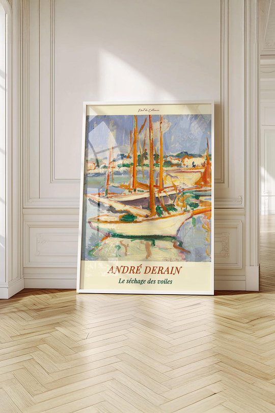 Monet, Van Gogh, Derain 3'lü Çerçeveli Tablo Seti Çerçeveli Renk Seçenekli