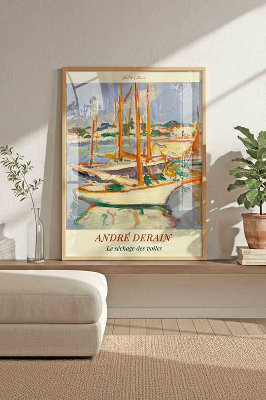 Monet, Van Gogh, Derain 3'lü Çerçeveli Tablo Seti Çerçeveli Renk Seçenekli