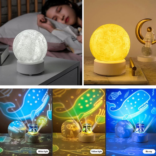 Moon Projektör Hoparlör Gece Lambası