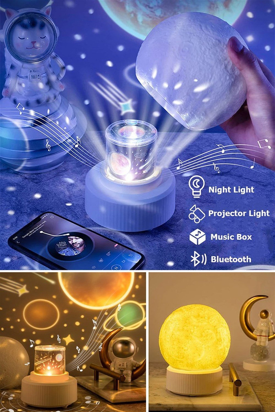 Moon Projektör Hoparlör Gece Lambası