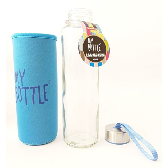 My Bottle Renkli Kılıflı Cam Matara 470 ml