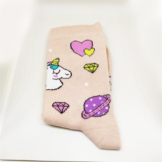 Pembe Elmas Unicorn Çorap