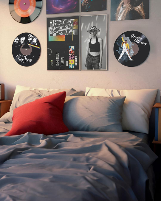 Pink Floyd Renkli Plak Duvar Dekoru