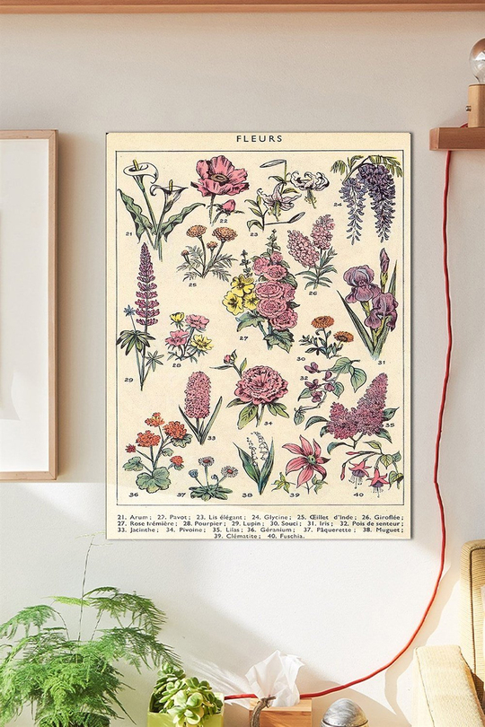 Purple Fleurs Duvar Posteri Büyük Boy 45x30 Cm