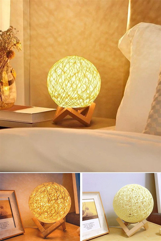 Rattan Moon Gece Lambası