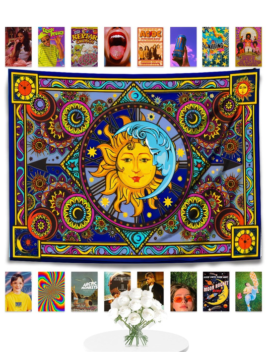 Renkli Güneş Kız Duvar Halısı 70x100 cm