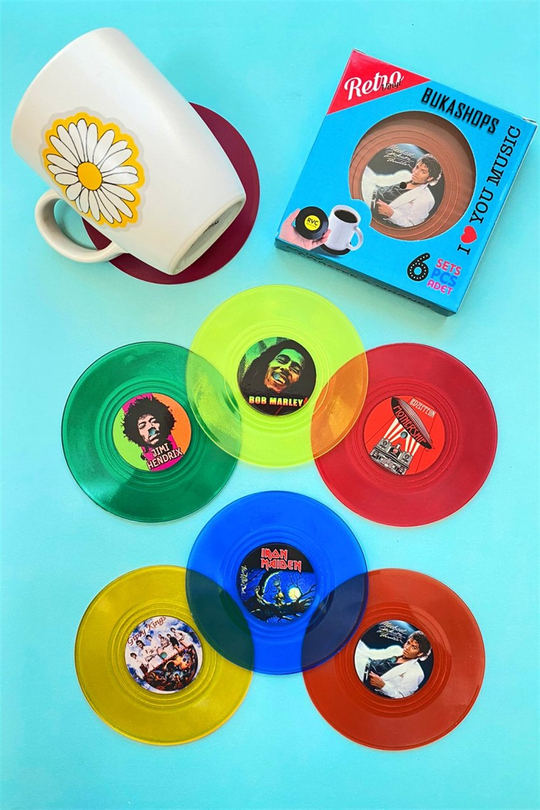 Retro Şeffaf Plak Bardak Altlığı Magnet