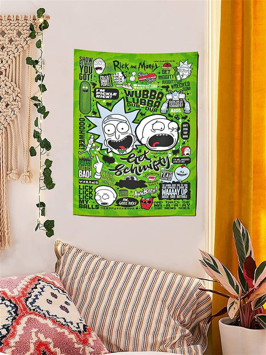 Rick And Morty 3 'lü Duvar Halısı Seti