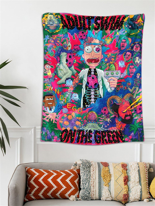 Rick and Morty Kadife Duvar Halısı 70x100 cm