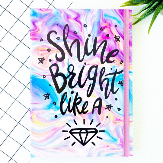 Shine Elmas Defter Lastikli Orta Boy