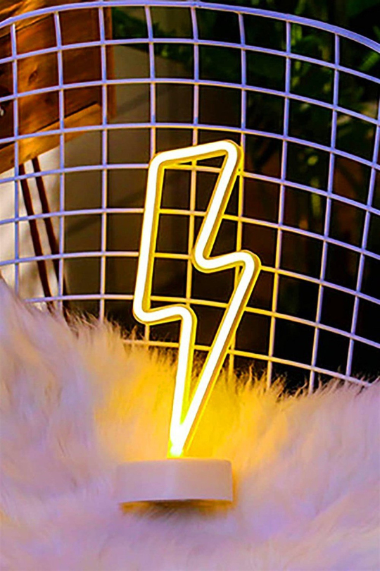 Şimşek Neon Led Işık Sarı