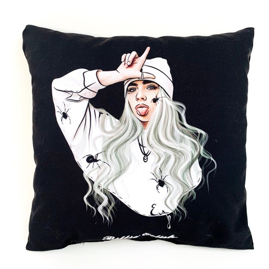 Siyah Billie Eilish Yastık