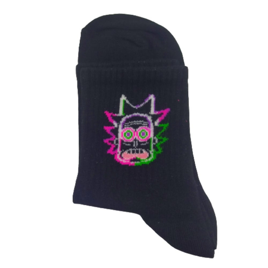 Siyah Neon Rick Çorap