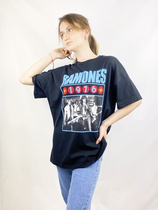 Siyah Ramones Oversize T-shirt