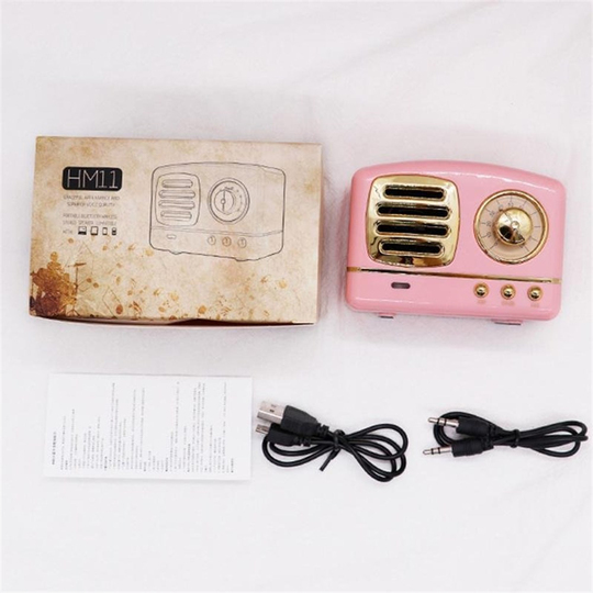 Siyah Retro Nostaljik Mini Radyo Bluetooth Radyo/usb/sd Speaker
