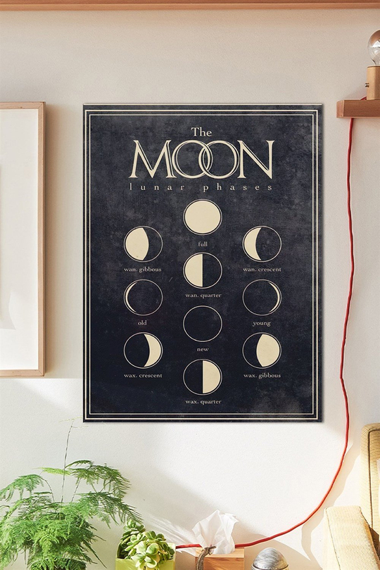 Siyah The Moon Duvar Posteri Büyük Boy 45x30 Cm