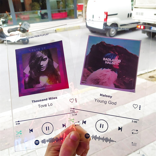 Spotify Plak 4 Al 3 Öde Kişiye Özel Tasarım - Spotify Cam Baskı Yeni Nesil Plak